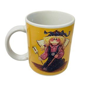 Designpac Coffee Mug‎ Mindy Cain Gardening Angel Yellow White